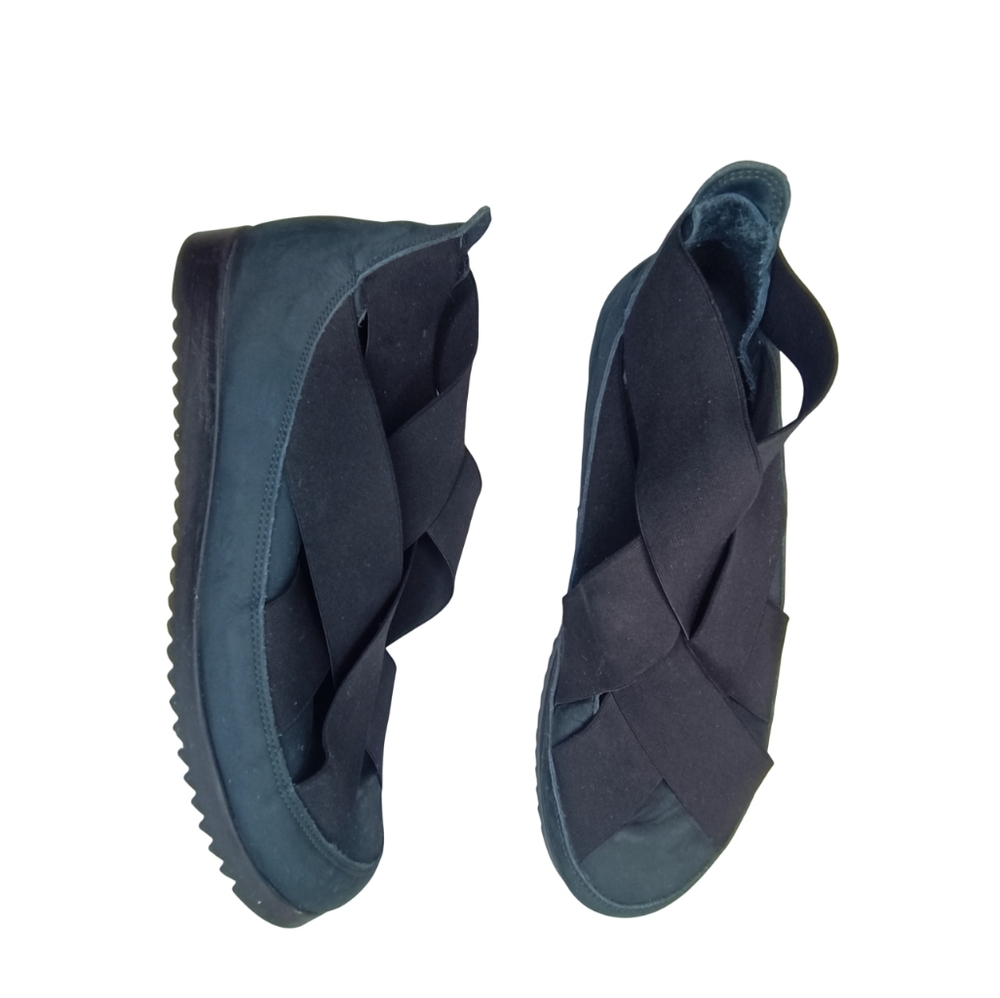 Arche Slip-On Criss-Cross Elastic Nubuck Sandals Dark Green Size 41 (10)